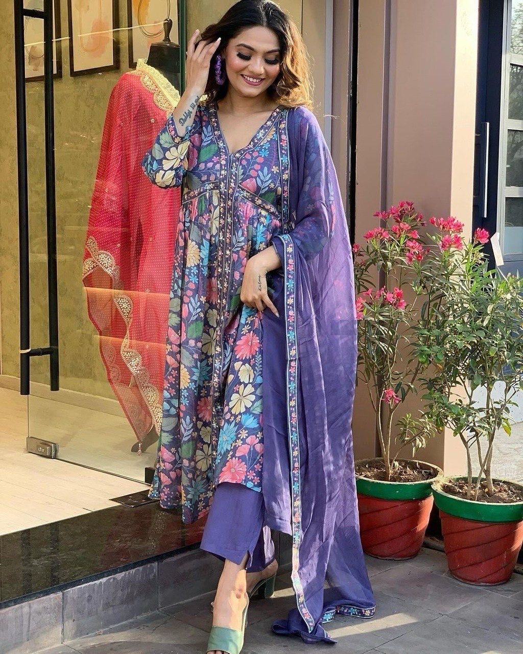 DC G28 Digital Printed Anarakli Kurti With Bottom Dupatta Wholesale in India